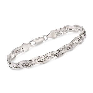 Italian Sterling Silver Braided Bracelet
